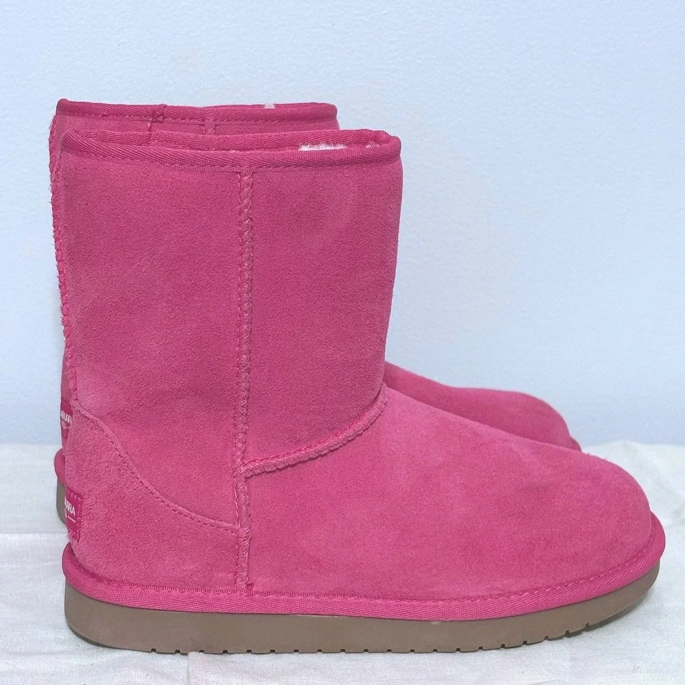 Koolaburra by‎ UGG Victoria Short Pink Suede Boots Kids Size 4  NO BOX
